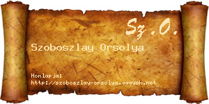 Szoboszlay Orsolya névjegykártya