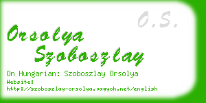 orsolya szoboszlay business card